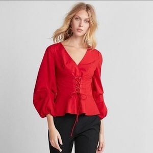 Red corset blouse